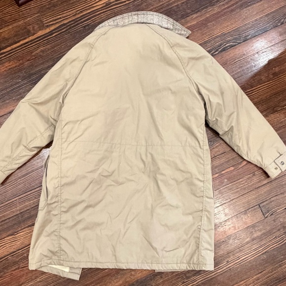 Vintage LL Bean Men’s Wool Lined Coat Parka Jacket Pockets Sz M Khaki Made USA - Picture 3 of 5